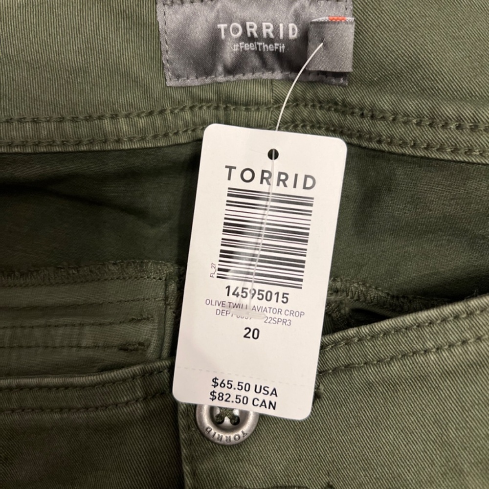 Aviator Crop Twill Pant - Olive Green (NWT) - Picture 3 of 7